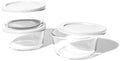 6-Piece Glass Food Storage Containers Set (3 Containers + 3 BPA-Free Lids) | 2-Cup, Leakproof | Microwave, Freezer, Oven & Dishwasher Safe | Ideal for Meal Prep & Pantry Organization, White