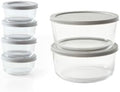 12-Piece Glass Food Storage Containers Set (6 Containers + 6 BPA-Free Lids) | 1-Cup & 6.5-Cup, Leakproof | Microwave, Freezer, Oven & Dishwasher Safe | Ideal for Meal Prep & Pantry Organization, Grey