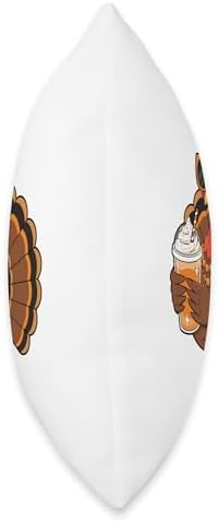 Turkey Drinking Coffee - Thanksgiving Day Fall Holiday Throw Pillow - Image 2
