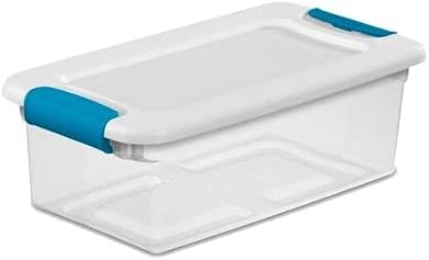 Sterilite 12-Pack Latching Box, Under Bed Storage Bins with Lids, Clear Plastic, 6 Quart - Heavy-Duty Organizing Containers for Closet, Bathroom, and Office | Heavy-Duty and Stackable Plastic Containers with Latches for Closet, Cabinet, Bedroom, Bathro...