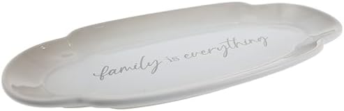 Pavilion Gift Company - Family Is Everything - Scalloped Ombre 12" Serving Tray Dish Housewarming Thanksgiving Gift Neutral Serveware Present - Image 4