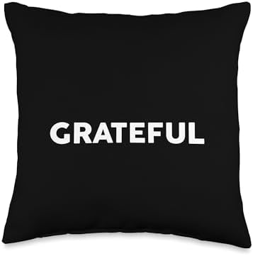 Shirt That Says GRATEFUL T-Shirt Simple Thanksgiving Throw Pillow by ShirtZilla