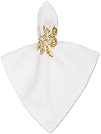 DII Christmas Thanksgiving Holiday Tabletop Décor Collection Decorative Napkin Ring Holder Set, 2.25" Diameter, Gold Vine, 6 Piece - Image 2