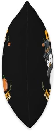 Pilgrim Penguin Happy Thanksgiving Kids Throw Pillow - Image 2
