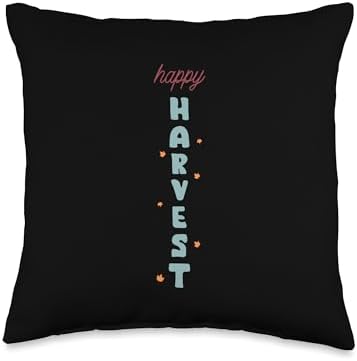 Happy Harvest Fall Vibes Autumn Thanksgiving Throw Pillow by Unknown