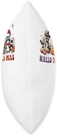 halloween thanksgiving christmas happy hallothanksmas Throw Pillow - Image 2