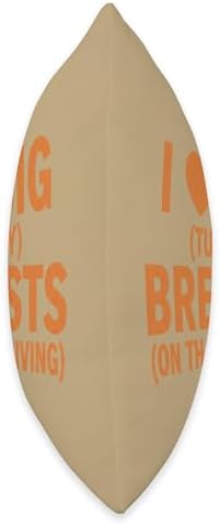 Funny Thanksgiving I Love Big Turkey Breasts, Cheeky Turkey Throw Pillow - Image 2