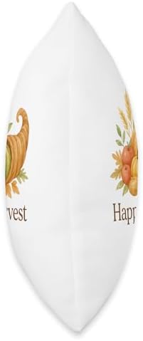 Boho Watercolor Cornucopia Happy Harvest Thanksgiving Throw Pillow - Image 2