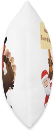 Funny Thanksgiving Wait Your Turn Fat Boy Funny Santa Turkey Throw Pillow - Image 2