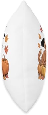 Funny Orange Pilgrim CAT Thanksgiving Throw Pillow - Image 2
