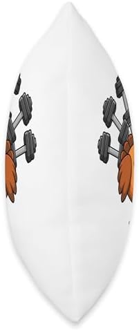 Thanksgiving Turkey Barbell Weights Weightlifting Gym Throw Pillow - Image 2