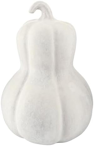 Santa Barbara Design Studio Thanksgiving Fall Décor - White Handcrafted Paper Mache Sculpture, 13.5" x 8.5", Gourd by SantaBarbaraDesignStudio