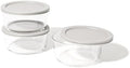 6-Piece Glass Food Storage Containers Set (3 Containers + 3 BPA-Free Lids) | 4-Cup, Leakproof | Microwave, Freezer, Oven & Dishwasher Safe | Ideal for Meal Prep & Pantry Organization, Grey