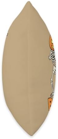 Thanksgiving Bruh Pumpkin Skeleton Dabbing, Funny Halloween Throw Pillow - Image 2