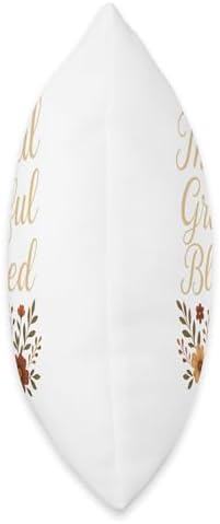 Thankful Grateful Blessed Pumpkin Floral Fall Thanksgiving Throw Pillow - Image 2