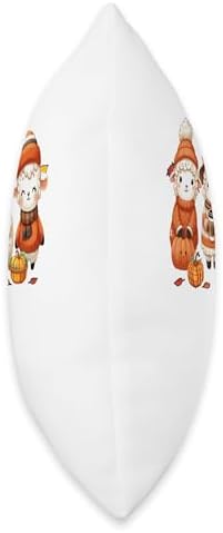 Group Cute Sheeps Thanksgiving Flowers Fall Pumpkins Farmer Throw Pillow - Image 2
