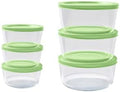 12-Piece Glass Food Storage Containers Set (6 Containers + 6 BPA-Free Lids) | 2-Cup & 4-Cup, Leakproof | Microwave, Freezer, Oven & Dishwasher Safe | Ideal for Meal Prep & Pantry Organization, green