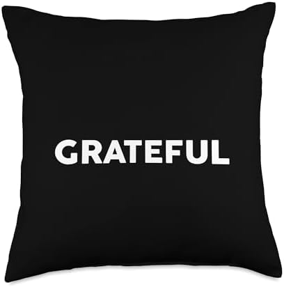 Shirt That Says GRATEFUL T-Shirt Simple Thanksgiving Throw Pillow by ShirtZilla