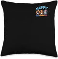 Happy HalloThanksMas Gnome Halloween Thanksgiving Christmas Throw Pillow by Unknown