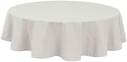 IZOD - Round Tablecloth, Decorative Tabletop Accessories, Holiday Home Decor (Chadwick White, 70") by IZOD