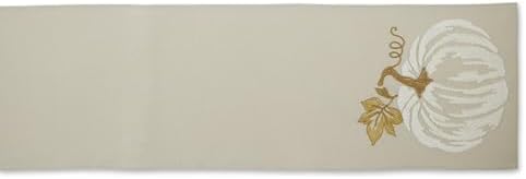 DII Fall Table Décor Embroidered Tabletop for Thanksgiving Dining, Table Runner, 14x70, Scattered Leaves - Image 4