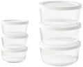 12-Piece Glass Food Storage Containers Set (6 Containers + 6 BPA-Free Lids) | 2-Cup & 4-Cup, Leakproof | Microwave, Freezer, Oven & Dishwasher Safe | Ideal for Meal Prep & Pantry Organization, White
