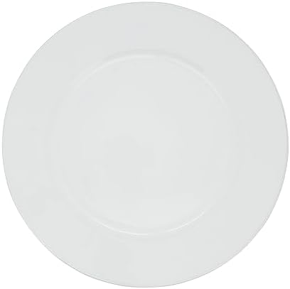 SARO LIFESTYLE Decorative Charger Plates, 13” Round Plastic Charger Plates, Set of 4 – Elegant Table Décor for Events, Weddings & Home Dining, White by SaroLifestyle