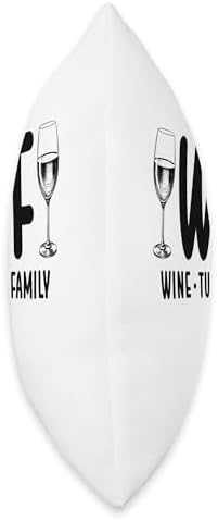 Cute WTF Wine Turkey Friends Thanksgiving 2024 Men Women Throw Pillow - Image 2