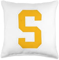 Letter S Chipmunk Christmas Thanksgiving Costume Throw Pillow by Unknown
