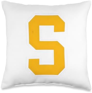 Letter S Chipmunk Christmas Thanksgiving Costume Throw Pillow by Unknown