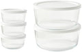 10-Piece Glass Food Storage Containers Set (5 Containers + 5 BPA-Free Lids) | 2-Cup & 6.5-Cup, Leakproof | Microwave, Freezer, Oven & Dishwasher Safe | Ideal for Meal Prep & Pantry Organization, White