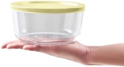 12-Piece Glass Food Storage Containers Set (6 Containers + 6 BPA-Free Lids) | 4-Cup, Leakproof | Microwave, Freezer, Oven & Dishwasher Safe | Ideal for Meal Prep & Pantry Organization, Yellow