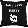 Baking A Little Turkey Thanksgiving Pregnancy Announcement Throw Pillow by Unknown