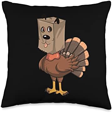 Turkey Dog Disguise Funny Thanksgiving Turkey In Disguise Throw Pillow by Unknown