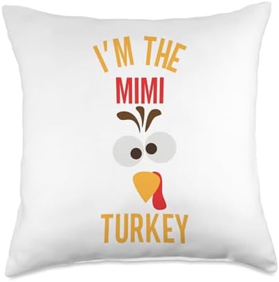 2023 Thanksgiving Cute Matching Family Gift Ideas I'm The Mimi Turkey | Funny Thanksgiving Family Matching Throw Pillow, 18x18, Multicolor by Unknown