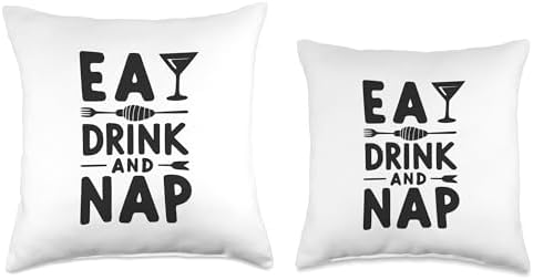 Eat, Drink, and Nap Thanksgiving Humor Throw Pillow - Image 3