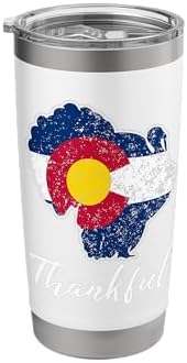 COLORADO State Flag Turkey Thanksgiving Home Celebrations Stainless Steel Insulated Tumbler by Unknown
