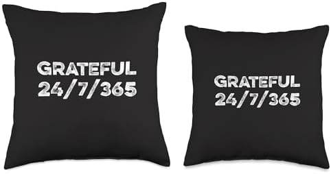 Grateful 24.7.365 Gratitude Thankful Thanksgiving Thanks Joy Throw Pillow - Image 3