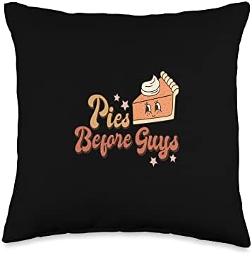 Pies Before Guys Funny Thanksgiving Food Joke Throw Pillow by Unknown