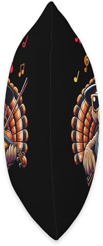 Funny Thanksgiving Turkey Playing Violin Violinist Throw Pillow - Image 2
