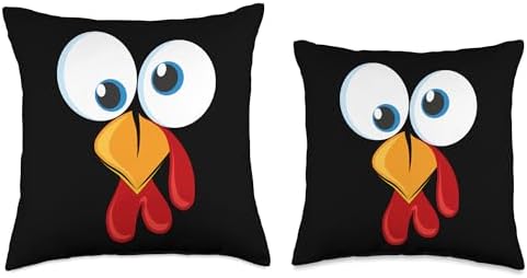 Cute Turkey Face With Pilgrim Hat For Thanksgiving Throw Pillow - Image 3
