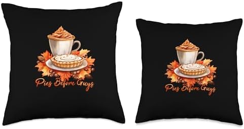 Pies Before Guys Fall Vibes Autumn Thanksgiving Throw Pillow - Image 3