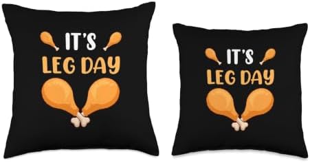 It's Leg Day Turkey Legs Thanksgiving Funny Men Women Kids Throw Pillow - Image 3