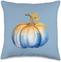 Chinoiserie Gifts by Southerngal Chinoiserie Thanksgiving Blue and Orange Pumpkin Home Decor Throw Pillow, 16x16, Multicolor by Unknown
