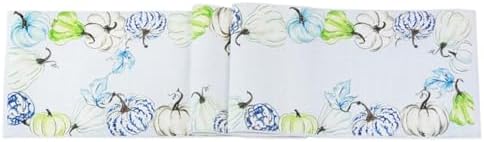 Boston International Cotton Table Runner Dining Room Tabletop Decorations for Home and Tablescapes, 72" x 13", Chinoiserie Pumpkins by BostonInternational