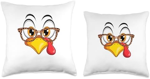 Thanksgiving Turkey Face | Cute Fall Celebration Art Throw Pillow - Image 3
