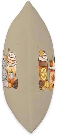 Maine Coon Cat Coffee Pumpkin Spice Cat Fall Thanksgiving Throw Pillow - Image 2