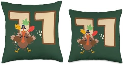 11th Birthday Thanksgiving Turkey Theme 11 Years Old Throw Pillow - Image 3