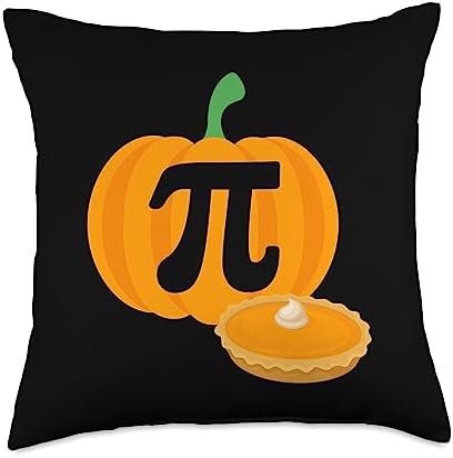 Funny Halloween PUMPKIN PI DAY Math Thanksgiving Pie Dessert Throw Pillow by Unknown