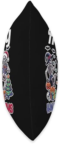 Halloween Thanksgiving Christmas HalloThanksMas Skeleton Throw Pillow - Image 2